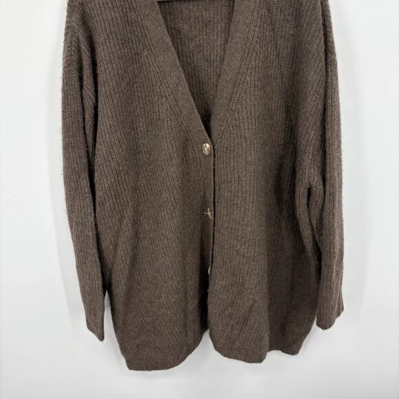 Quince Mongolian Cashmere Fisherman Cardigan Sweater XLarge Boxy Boyfriend Soft - Picture 4 of 9